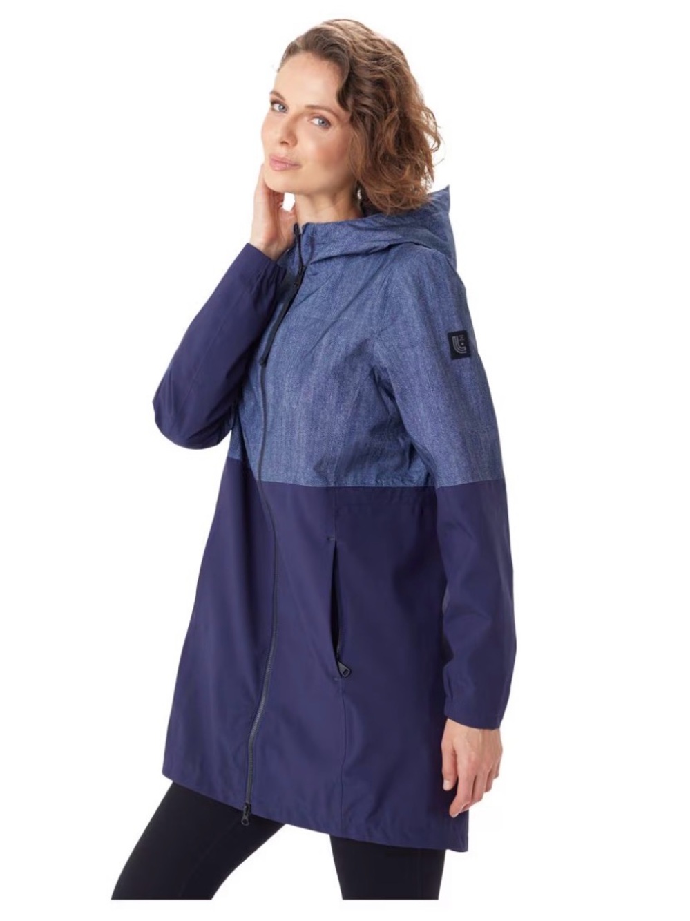 Lole Navy x Blue Colour Blocked Rain Jacket XL